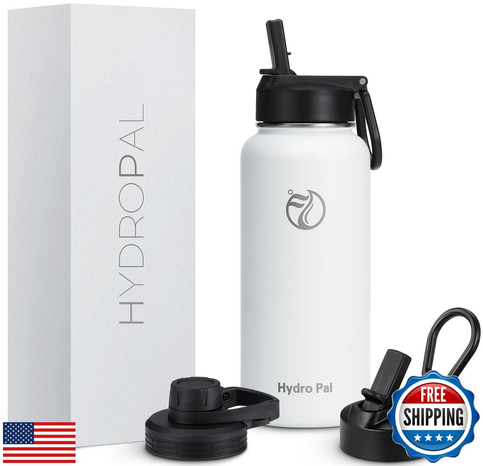 32 Insulated Water Bottles with 2 Leak Proof Lids(Spout Lid and Straw Lid), W